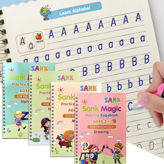 Novacart Sank Magic Practice Book Set 4 Books with Pen & 10 Refills