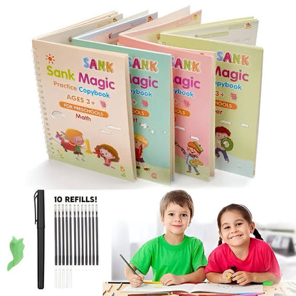 Novacart Sank Magic Practice Book Set 4 Books with Pen & 10 Refills