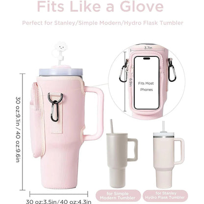 Novacart™ Water Bottle Carrier Bag with Phone Pocket for Stanley